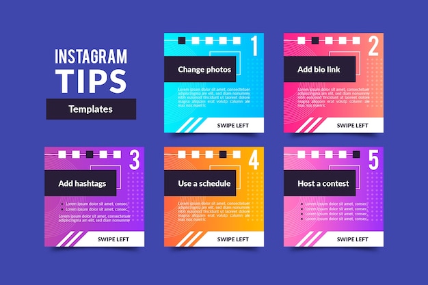 Instagram Tips Post Collection Vector Free Download