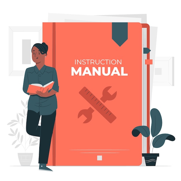 Instruction manual concept illustration Free Vector
