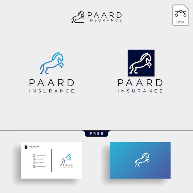 Insurance logo template collection and business card ...