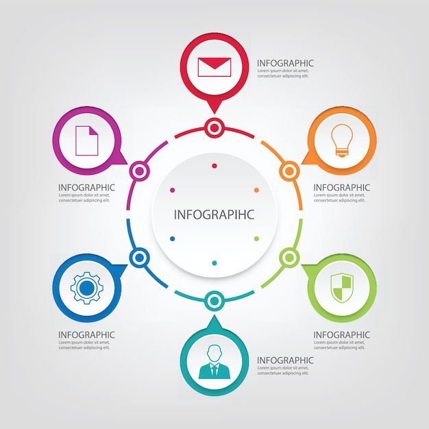 Premium Vector | Integrated circles infographic template with 3d paper ...