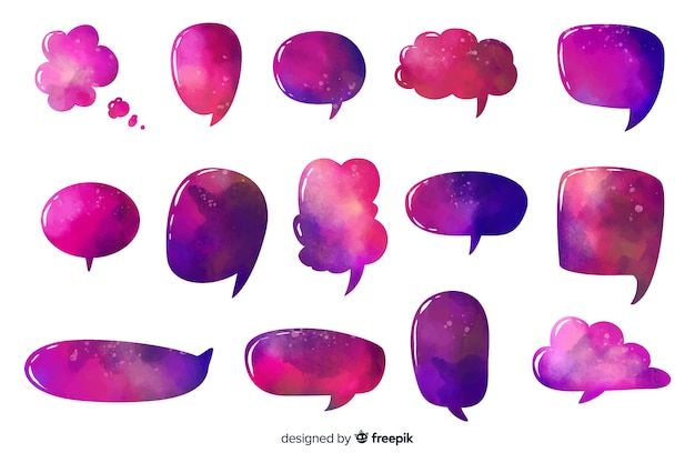 Intense Purple Colored Speech And Dialogue Bubbles Vector Free Download