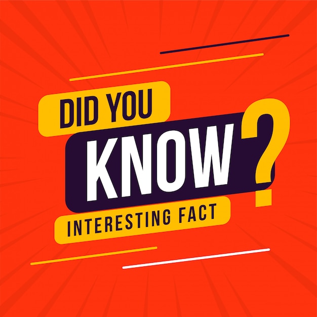 Free Vector | Interesting fact did you know design
