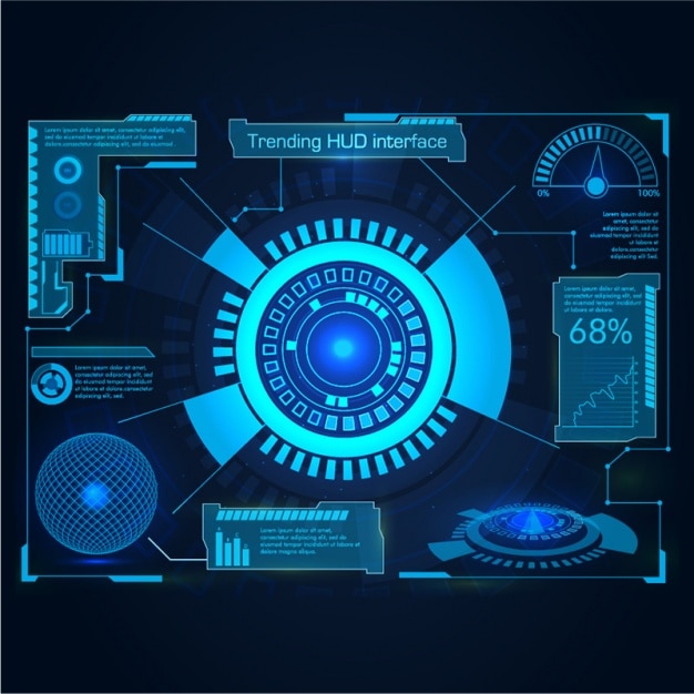 Interface In Blue Tones Vector 