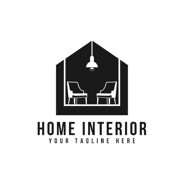 Premium Vector | Interior logo design illustration.house and furniture ...