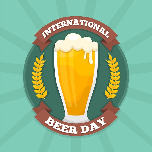Free Vector International beer day event illustration