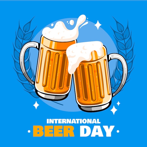 国際ビールの日イラスト 無料のベクター
