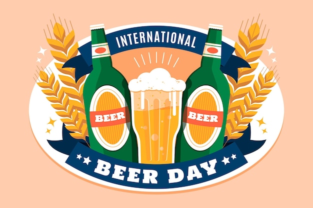 世界ビールの日のイラスト 無料のベクター