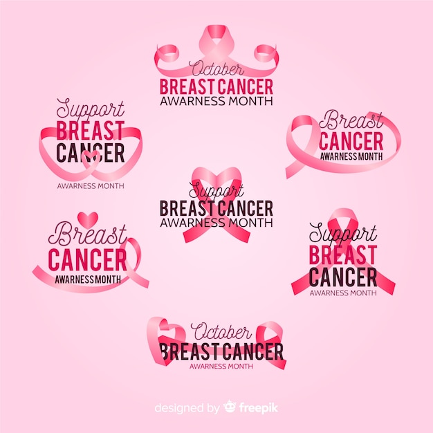 Premium Vector | International day of breast cancer awareness badge ...