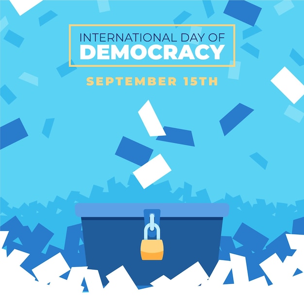 International day of democracy background with ballot box | Free Vector