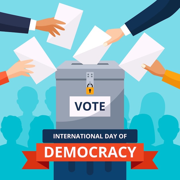 International day of democracy design Free Vector