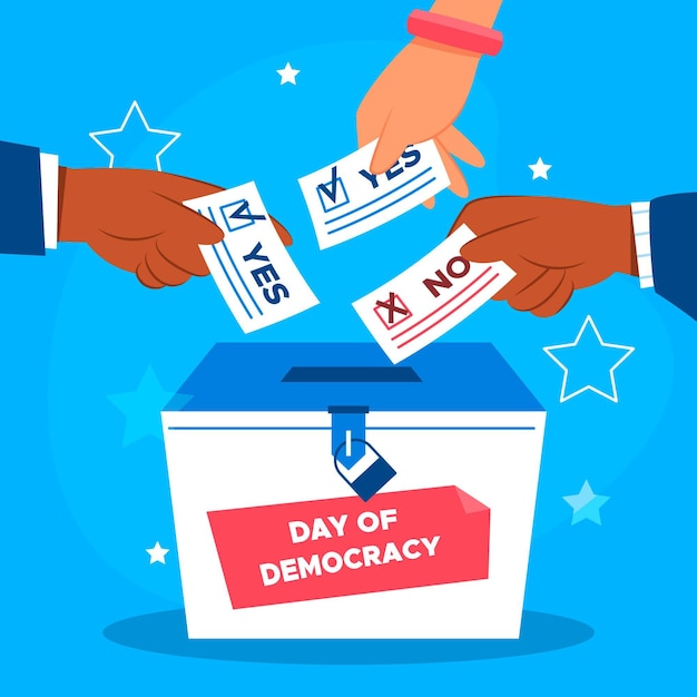 International Day Of Democracy With Voting Free Vector