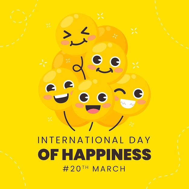 Free Vector International day of happiness illustration
