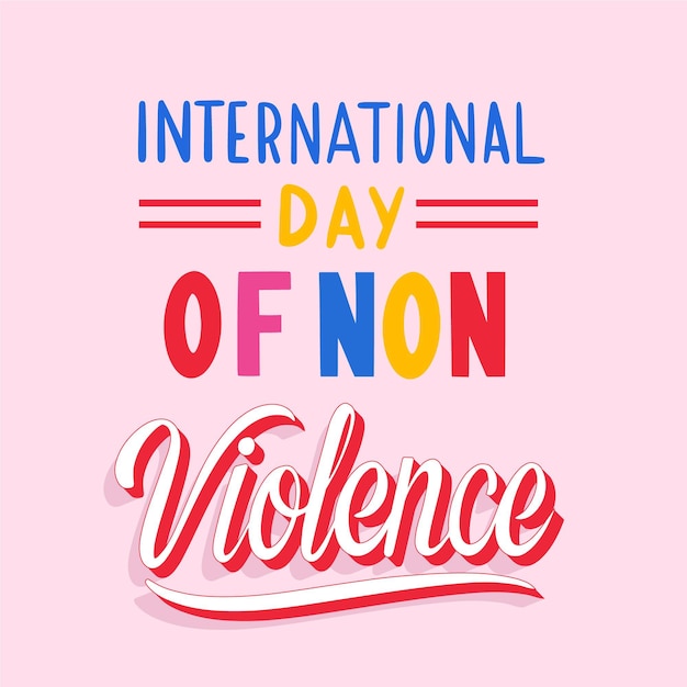 Free Vector | International Day Of Non Violence Lettering