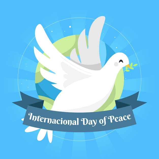 鳩と惑星との国際平和デー 無料のベクター
