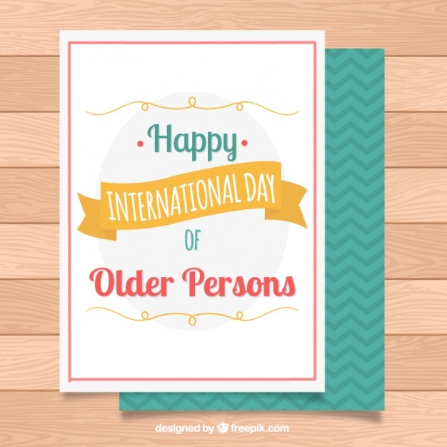 Free Vector | International day of older persons card in vintage style