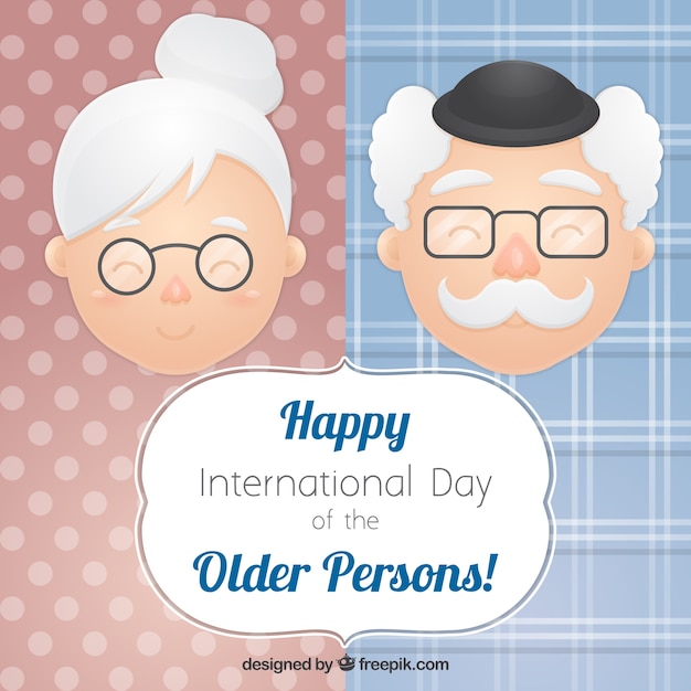International day of older persons card | Free Vector