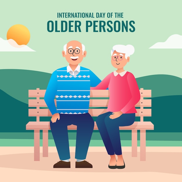 Free Vector International day of the older persons illustration