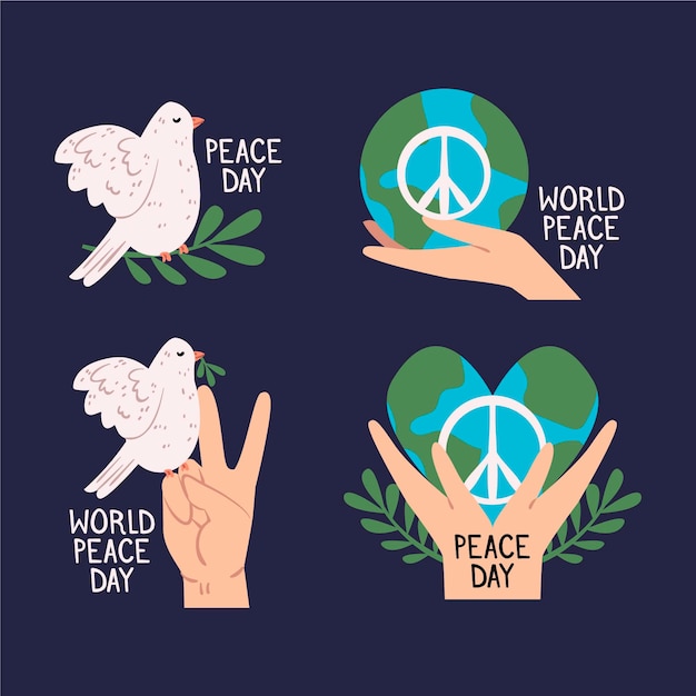 Free Vector | International day of peace labels