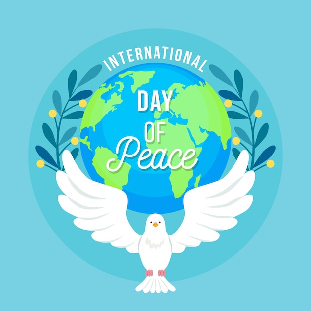 International day of peace with dove and earth | Free Vector