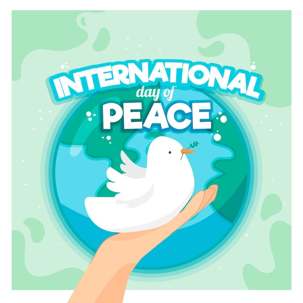 Free Vector | International day of peace with planet and dove