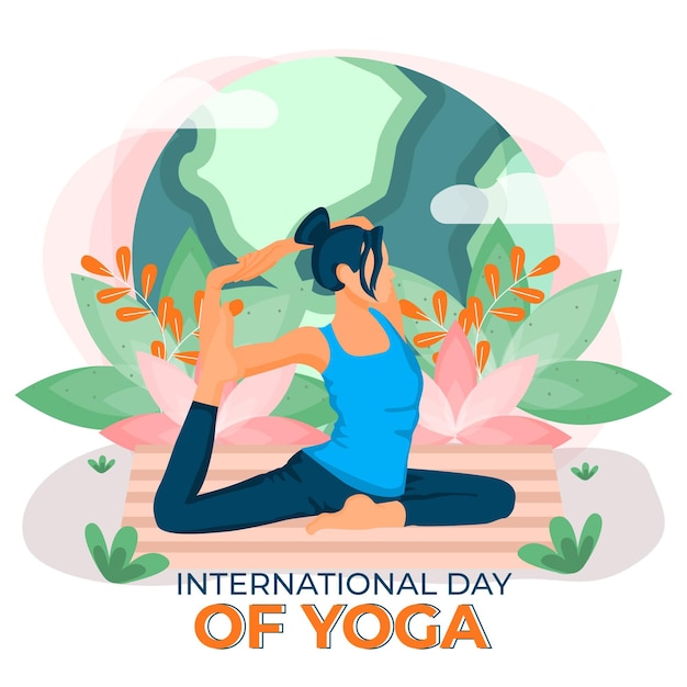 Free Vector | International day of yoga inner peace flat design