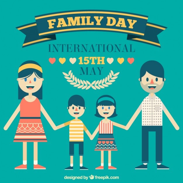 International family day flat design