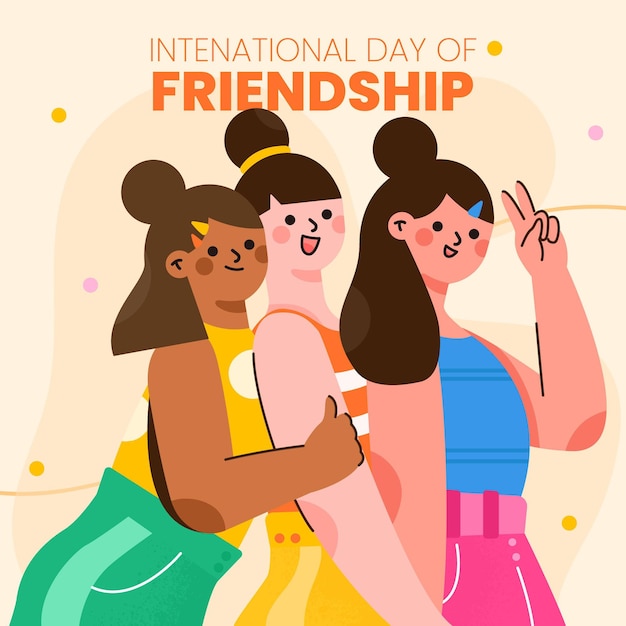 Premium Vector | International friendship day illustration