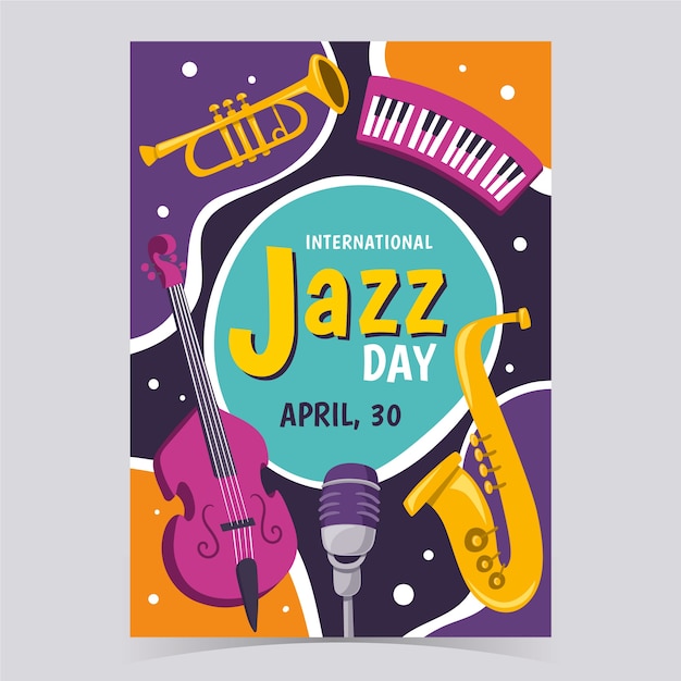 Free Vector | International jazz day flyer template