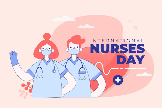 International nurses day masks and gloves concept | Free Vector