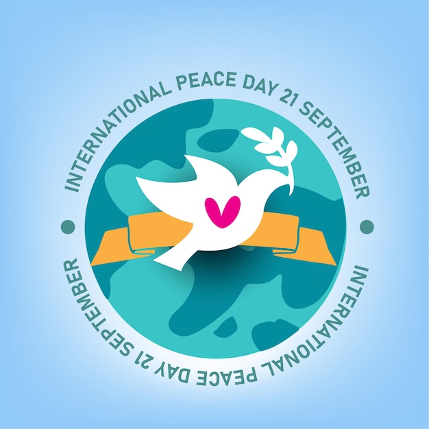 Международный день мира. иллюстрация концепции настоящего мира во всем ... Знак Мира Во Всем Мире