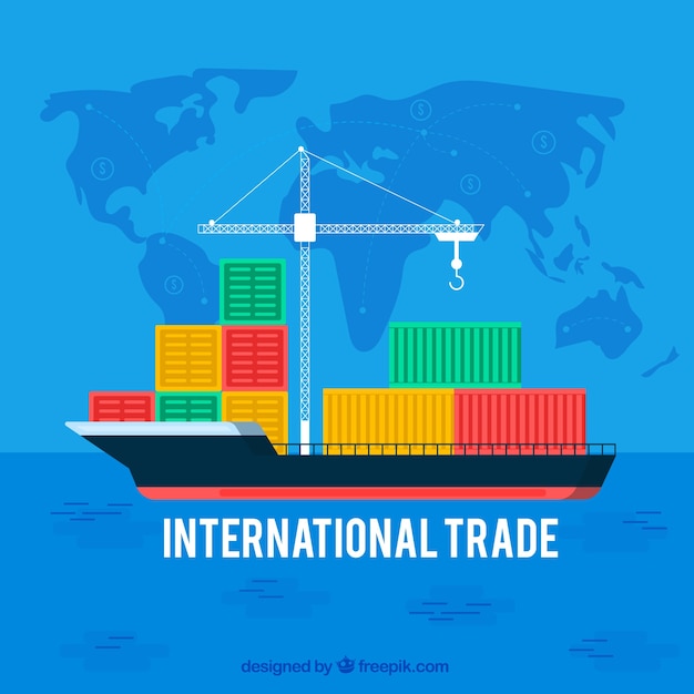 International trade concept with flat design Free Vector