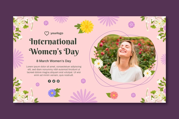 International women day banner Premium Vector