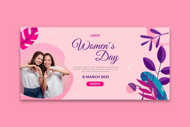 International women day banner Free Vector