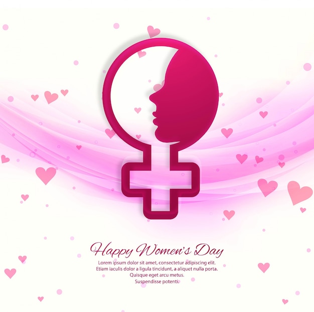 International women\'s day poster. Woman sign.\
Origami design