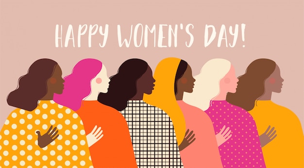 International womens day. illustration with women different ...