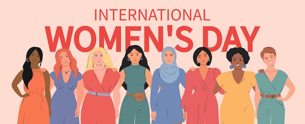 Premium Vector | International womens day multinational multicultural ...