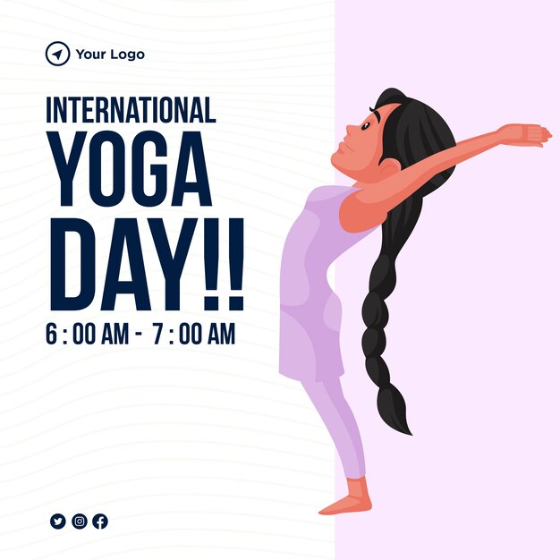 Premium Vector | International yoga day banner template design