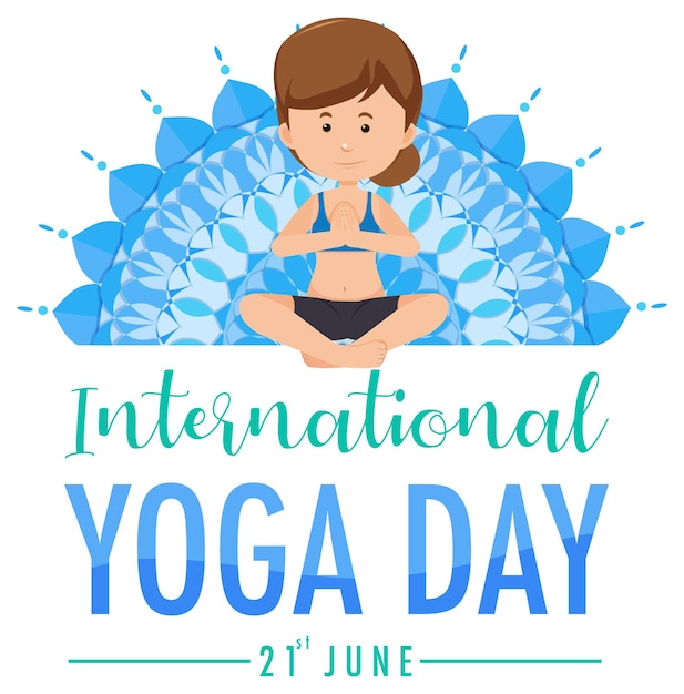 Premium Vector | International yoga day banner with a woman doing yoga pose