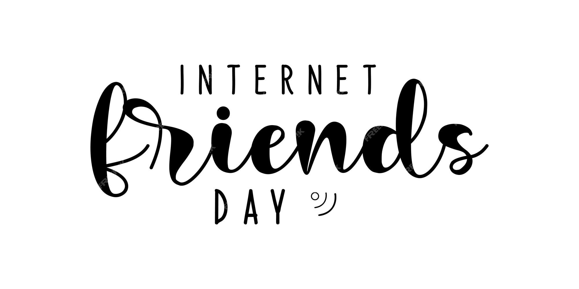 Premium Vector friends day lettering design template with