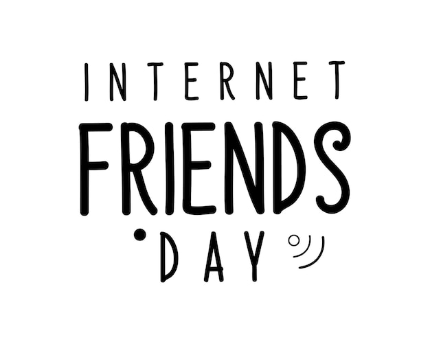 Premium Vector friends day word phrase with white background