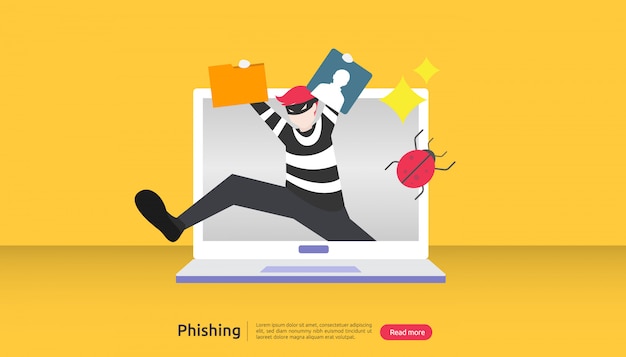 Internet security concept with character Premium Vector