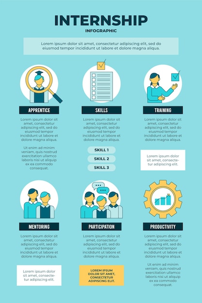 Free Vector | Internship training infographic