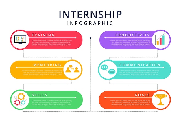 Free Vector | Internship training infographic