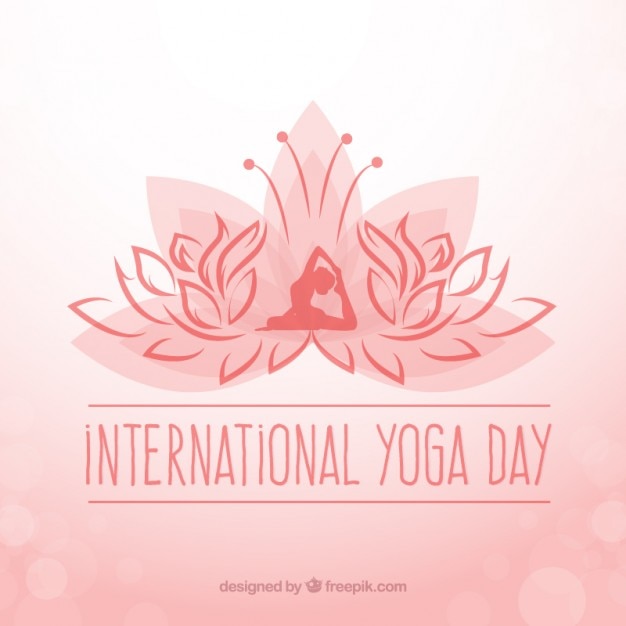 Interntonal yoga day background with
symbol