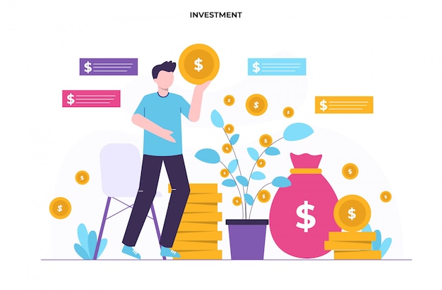 Premium Vector | Investment concept flat illustration