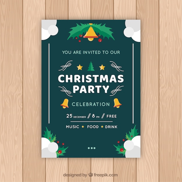 Invitation to a celebration of christmas | Free Vector