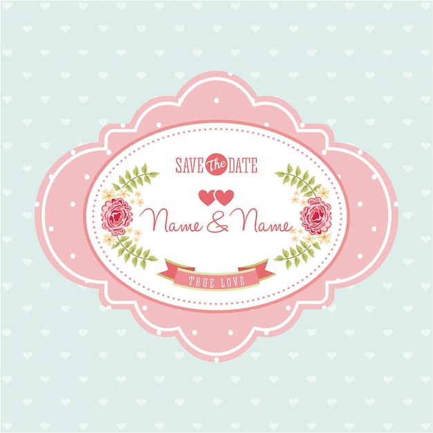 Invitation design over blue background vector illustration Premium Vector
