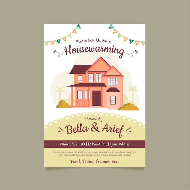 Free Vector Invitation for housewarming party