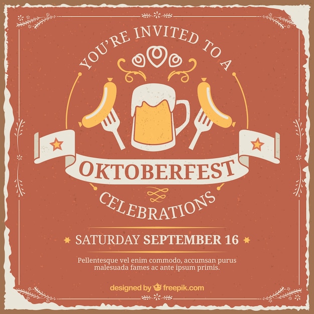 Free Vector Invitation for oktoberfest