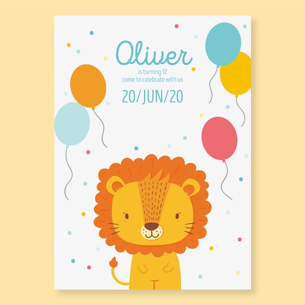 invitation-template-for-children-s-birthday-party-free-vector